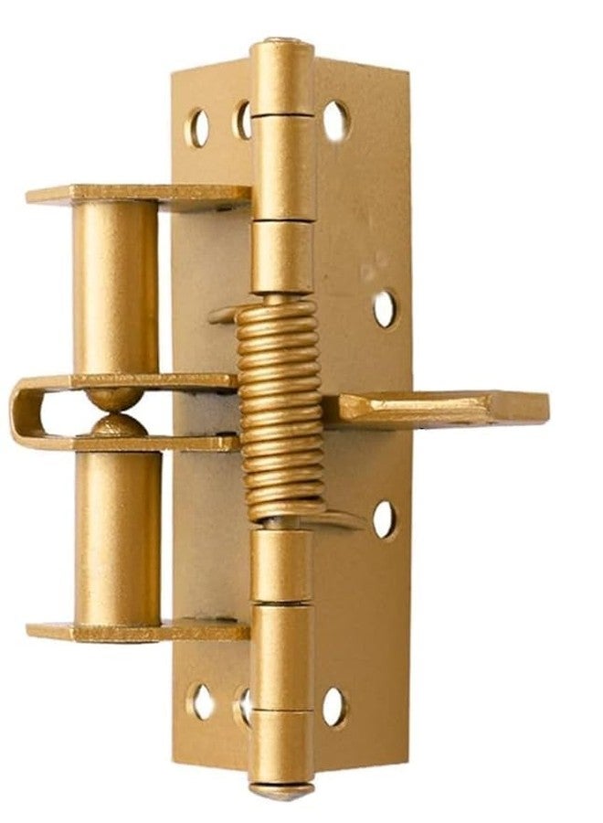 HOMETIC 3 in 1 Automatic Self-Closing Door Hinge, Heavy Duty Spring Door Closer, Golden Finish - Image 1